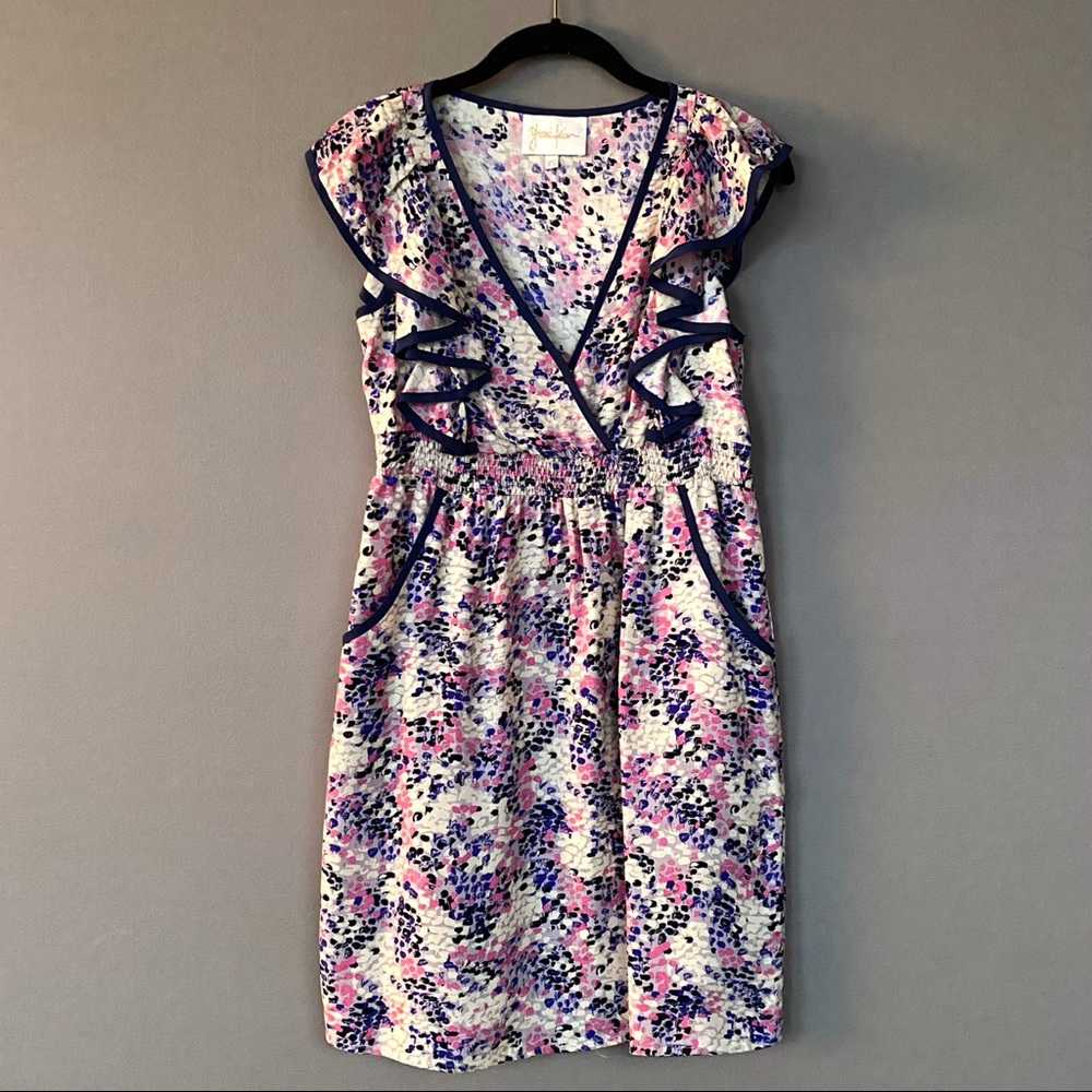 Like New Yumi Kim Ruffle Neck Printed Dress
